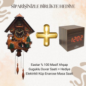 Eastar Ahşap Guguklu Balerin Duvar Saati Hediye Küp Masa Saati - 4