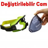 Kayak Gözlüğü Değiştirebilir Camlı Antifog Güneş Kar Koruyucu Gözlük Füme Snowboard Glasses Gözlük - 3