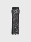 Varaklı Dantel Siyah Maxi Etek - 3