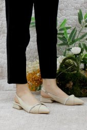 Mehmet Mete 01-901 Saten Fashion Arkası Açık Taşlı Kadın Babet thumbnail 6