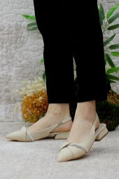 Mehmet Mete 01-901 Saten Fashion Arkası Açık Taşlı Kadın Babet thumbnail 7