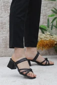 Mehmet Mete 124 Topuklu Fashion Kadın Terlik thumbnail 2