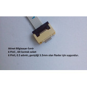 6 Pin 0.5 Adımlı Alt kontak Flex Soketi Flex Ffc Konnektörü 6-0.5-Alt - 2