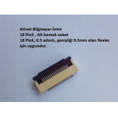 18 Pin 0.5 Adımlı Alt kontak Flex Soketi Flex Ffc Konnektörü 18-0.5-Alt - 1