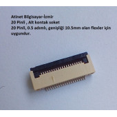 20 Pin 0.5 Adımlı Alt kontak Flex Soketi Flex Ffc Konnektörü 20-0.5-Alt thumbnail 1