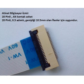 20 Pin 0.5 Adımlı Alt kontak Flex Soketi Flex Ffc Konnektörü 20-0.5-Alt thumbnail 2