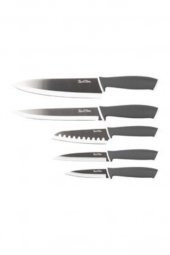 Tantitoni Santoku Bıçak Seti Füme 5li - 1