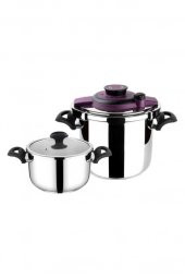 Tantitoni Powercook Mor Düdüklü Tencere Seti 4+7 Lt - 1