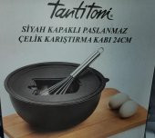Tantitoni Çelik Siyah Karıştırma Kabı 24 Cm - 5