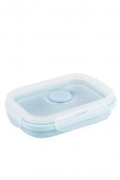Tantitoni Katlanabilir Mavi Renkli Silikon Beslenme Kabı 13x10cm - 2