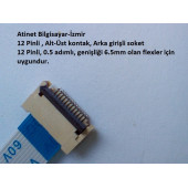 12 Pin 0.5 adımlı Flex Soketi Ffc Konnektörü Arka girişli 12-0.5-Arka - 2