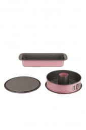 Tantitoni 3lü Pembe Renkli Kek Kalıbı Seti - 1