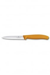 Victorinox 6.7736.L9 SwissClassic Turuncu 10cm Tırtıklı Soyma Bıçağı - 1