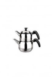 Tantitoni Siyah Athena Mini Boy Paslanmaz Çelik Çaydanlık Takımı 650/1150ml - 1