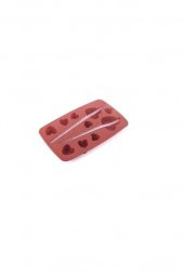 Silikon Kalp Buz Kalıbı Kırmızı 20 X 12 Cm - 1