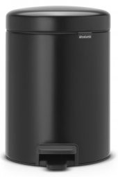 Brabantıa Newıcon Matt Black Pedallı Çöp Kutusu 2x2l - 1