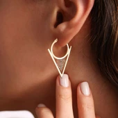 Altın Üçgen Küpe Dorikalı İtaly thumbnail 2