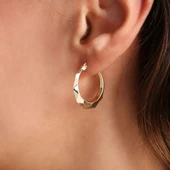 Altın Halka Küpe 2.2 Cm thumbnail 3