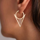 Altın Üçgen Küpe Dorikalı İtaly thumbnail 3