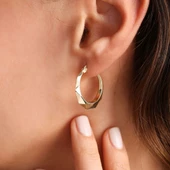 Altın Halka Küpe 2.2 Cm thumbnail 2