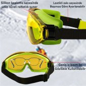Kayak Gözlüğü Değiştirebilir Camlı Antifog Güneş Kar Koruyucu Gözlük Sarı Snowboard Glasses Gözlük - 3