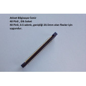 40 Pin 0.5Mm Adımlı Dik Flex Soketi Flex Ffc Konnektörü 40-0.5-Dik - 1
