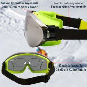 Kayak Gözlüğü Değiştirebilir Camlı Antifog Güneş Kar Koruyucu Gözlük Gümüş Snowboard Glasses Gözlük - 2