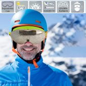 Kayak Gözlüğü Değiştirebilir Camlı Antifog Güneş Kar Koruyucu Gözlük Gümüş Snowboard Glasses Gözlük - 6