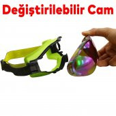 Kayak Gözlüğü Değiştirebilir Camlı Antifog Güneş Kar Koruyucu Gözlük Gökkuşağı Snowboard Glasses Gözlük - 2