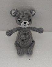 Sevimli Kurt Oyuncak ve Çıngırak Takım Amigurumi Organik Oyuncak - 2