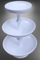 Hobi ADN 90267 Dekoratif Kuruyemiş Meyve Sunumluk Ahşap MDF Beyaz Lake El Yapım - 3