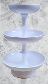 Hobi ADN 90267 Dekoratif Kuruyemiş Meyve Sunumluk Ahşap MDF Beyaz Lake El Yapım - 4