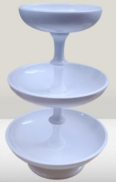 Hobi ADN 90267 Dekoratif Kuruyemiş Meyve Sunumluk Ahşap MDF Beyaz Lake El Yapım - 6