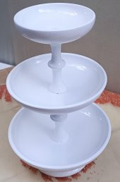 Hobi ADN 90267 Dekoratif Kuruyemiş Meyve Sunumluk Ahşap MDF Beyaz Lake El Yapım - 8