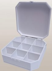 Hobi ADN 90268 Dekoratif Kutu Çokgen Klipsli Ahşap MDF Beyaz Lake Boya El Yapım - 6