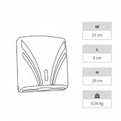 A Form ZHA-2 Z Katlama Attan Çekme Kağıt Havlu Dispenseri Havluluk - Şeffaf Mavi - 23 Cm. - 1 Adet - 3