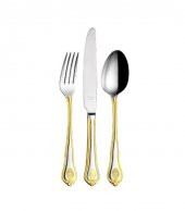 Aryıldız Çatal Kaşık Bıçak Takımı 84 Parça Antıque Topkapı Parlak Altın - 1