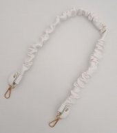 Angel Çanta Aksesuar 70 cm Büzgü Model Suni Deri Beyaz Renk Çanta Sapı Light Gold Metalli thumbnail 4