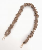 Angel Çanta Aksesuar 70 cm Büzgü Model Suni Deri Vizon Renk Çanta Sapı Light Gold Metalli thumbnail 3