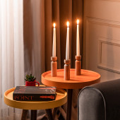 Doğal Ahşap Ağaç Mumluk 3 Lü - 1