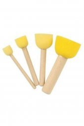 3lü Set Plastik Spatula Pon Pon Fırça Ve Palet Yardımcı Set (akrilik , guaj ve yağlı boya için ) - 3