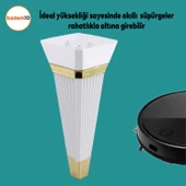 Alcazar Lüks Mobilya Kanepe Tv Ünitesi Koltuk Ayağı Konsol Ayakları 23 Cm Beyaz Altın - 5