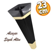 Alcazar Lüks Mobilya Kanepe Tv Ünitesi Koltuk Ayağı Konsol Ayakları 23 Cm Siyah Altın - 1