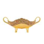 Renkli Taşlı Ayaklı Gondol Altın - Şık Meyvelik Söz Nişan Çikolatası Aksesuarı - 1