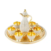 Sade Taşlı Zemzem Takımı - Ebruli Altın - 1