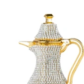 Sade Taşlı Zemzem Takımı - Ebruli Altın - 3