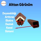 Alcazar Lüks Mobilya Kanepe Sehpa Tv Ünitesi Koltuk Ayağı Baza Ayakları 15 Cm Ceviz Altın thumbnail 4