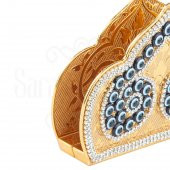Nazar ve Swarovski Taşlı Peçetelik Desire Altın - 2