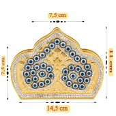 Nazar ve Swarovski Taşlı Peçetelik Desire Altın - 4