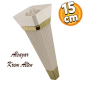 Alcazar Lüks Mobilya Kanepe Sehpa Tv Ünitesi Koltuk Ayağı Baza Ayakları 15 Cm Krem Altın - 1